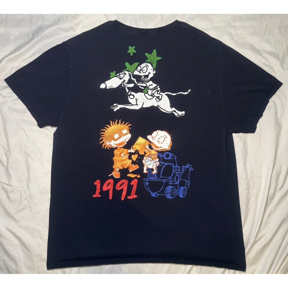 Nickelodeon Rugrats Graphic T-Shirt Mens XL Black 1991 Reptar 90s Cartoon Tee‎ - Picture 2 of 4